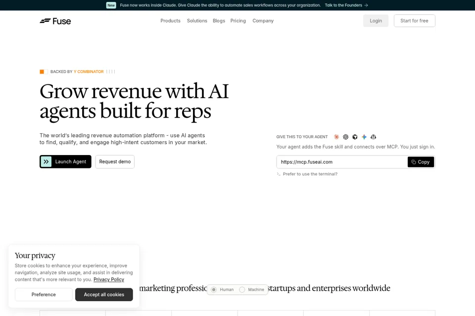 Aperçu de la landing page