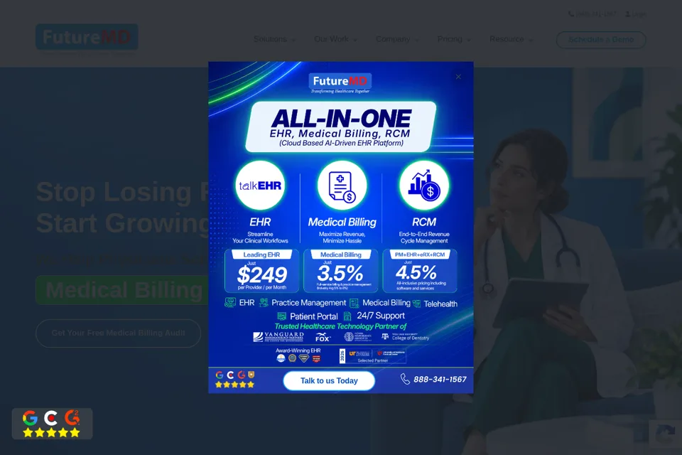 Aperçu de la landing page