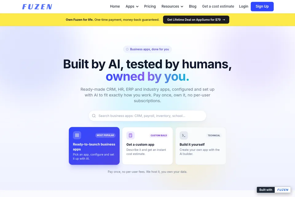 Aperçu de la landing page