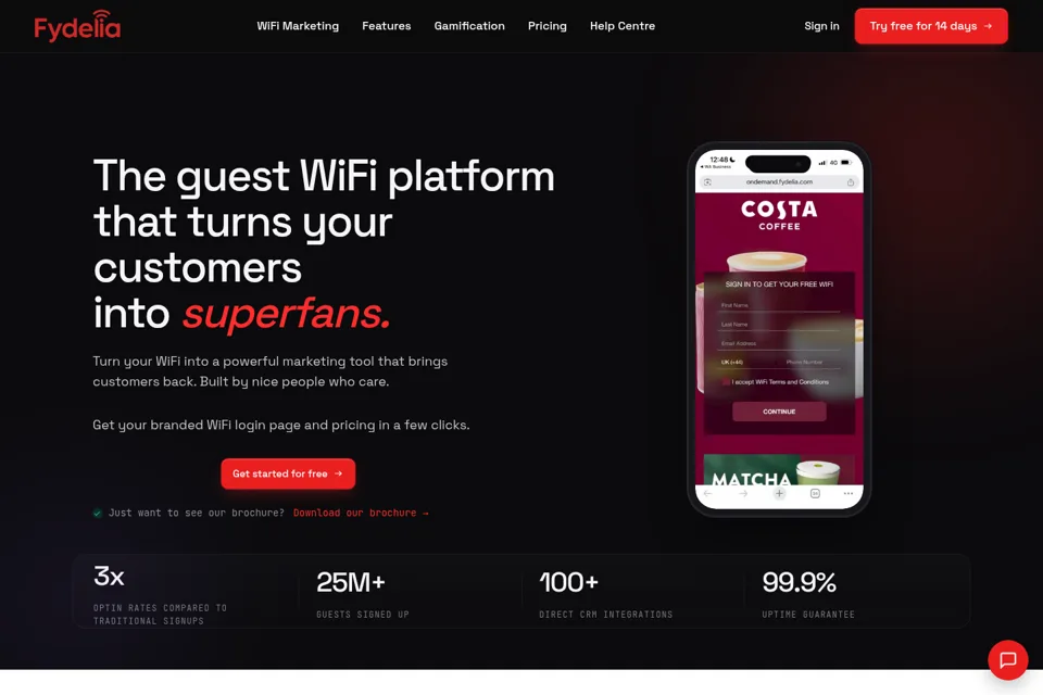 Aperçu de la landing page