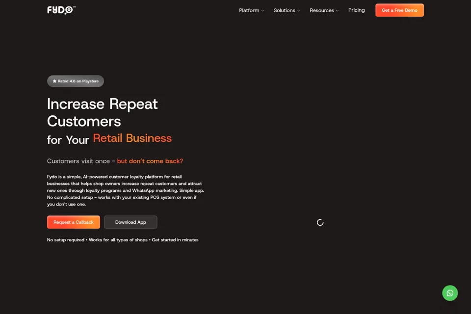 Aperçu de la landing page