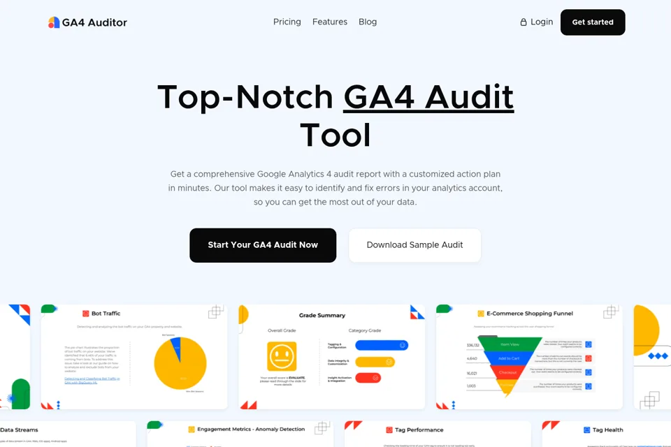 Aperçu de la landing page