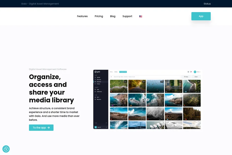 Aperçu de la landing page