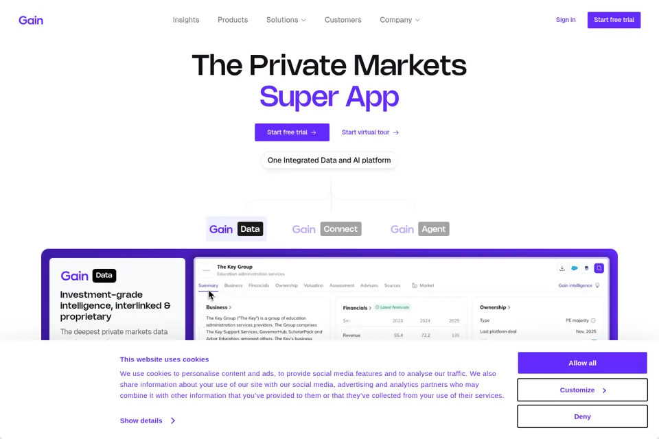 Aperçu de la landing page