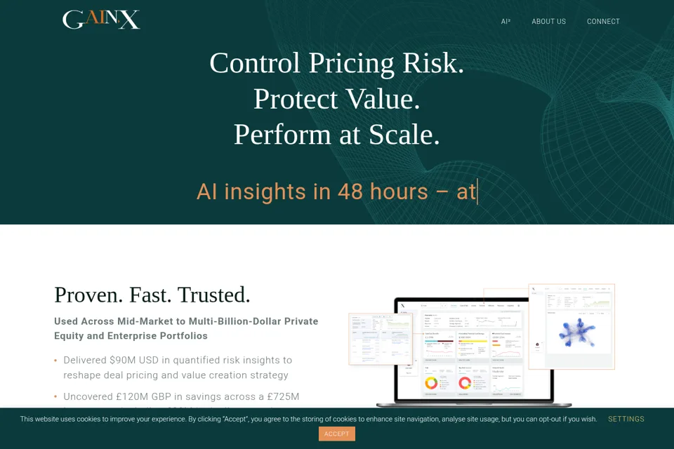 Aperçu de la landing page