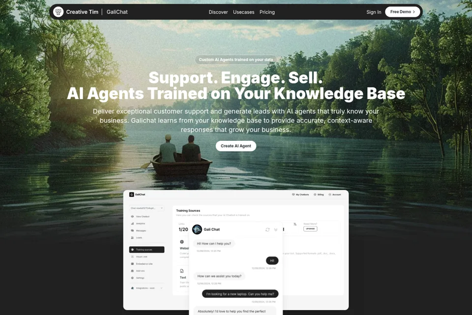 Aperçu de la landing page