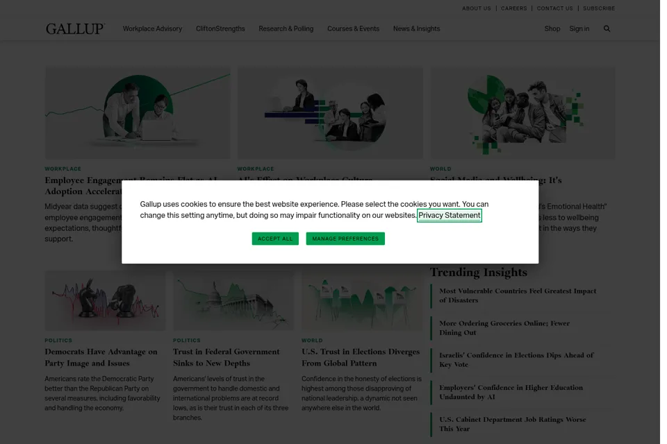 Aperçu de la landing page