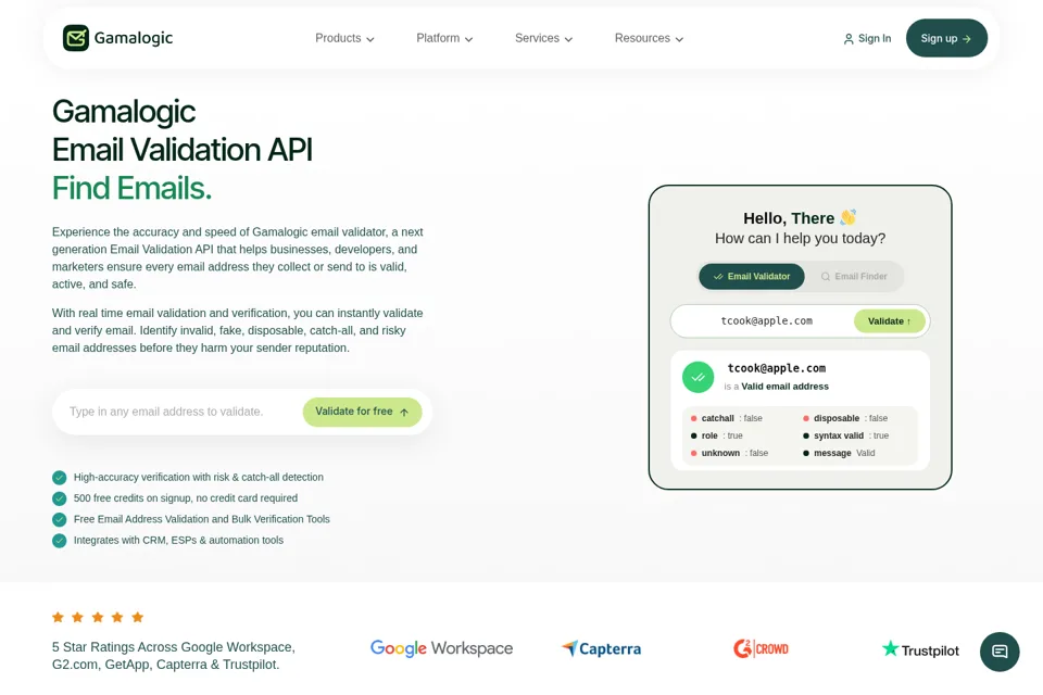 Landing page preview
