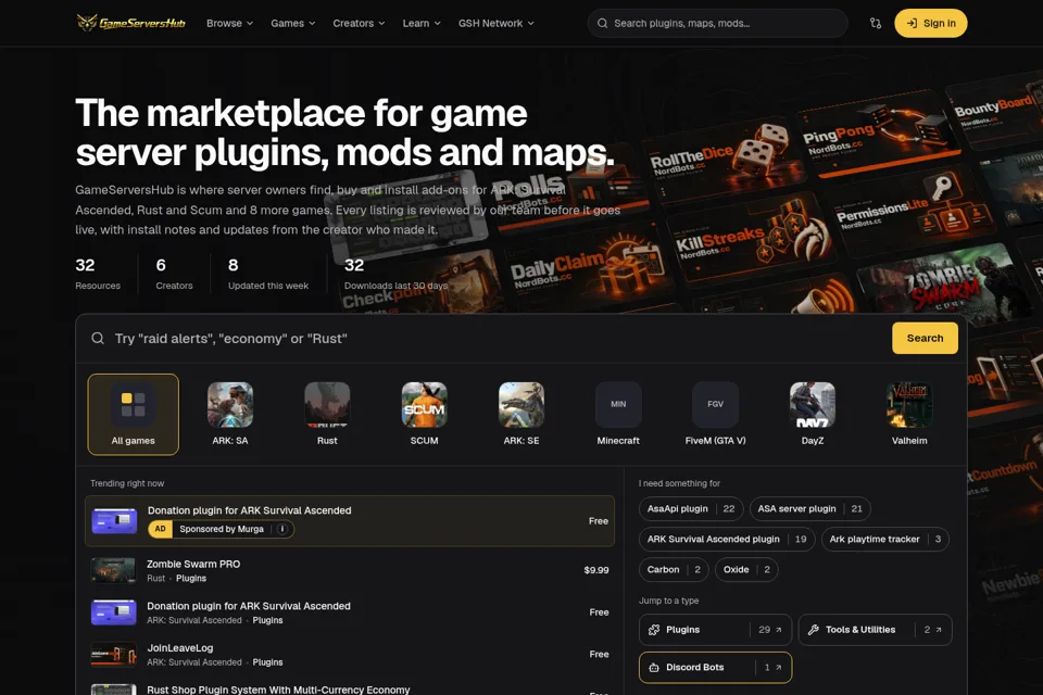 Aperçu de la landing page