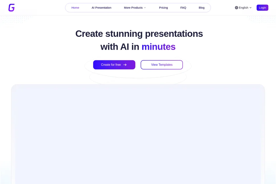 Aperçu de la landing page