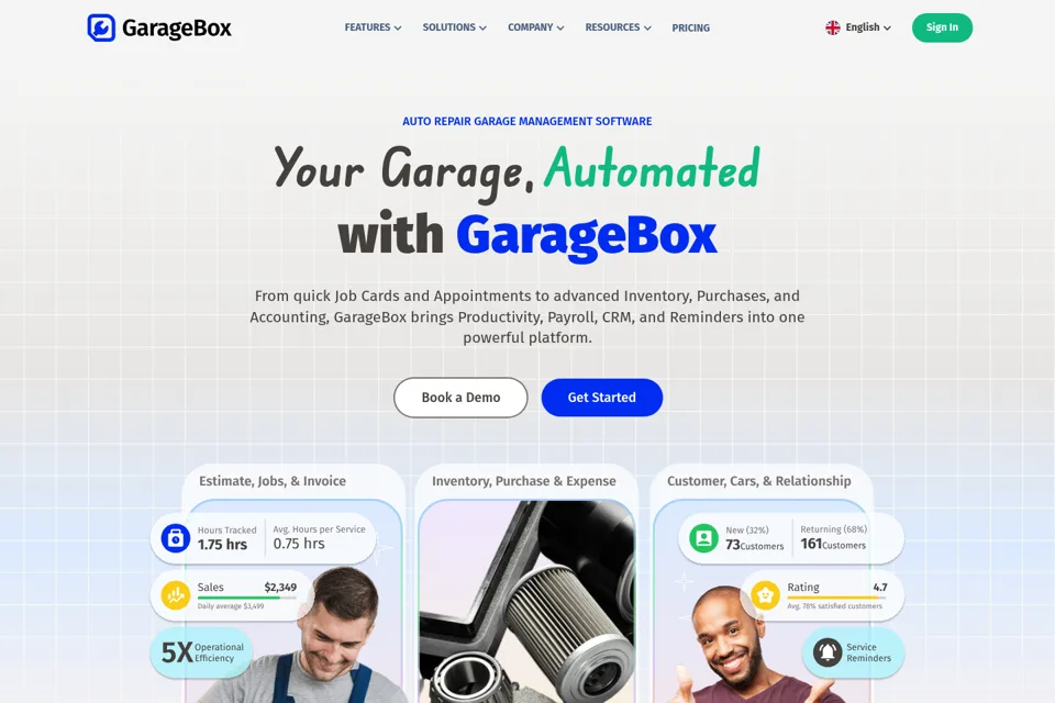Aperçu de la landing page