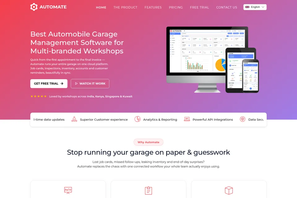 Aperçu de la landing page
