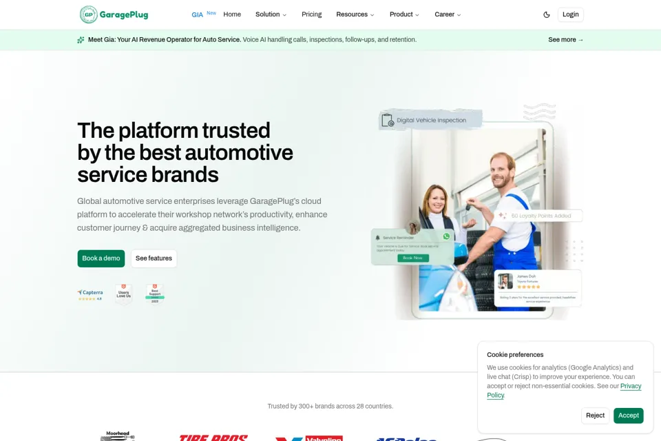 Aperçu de la landing page