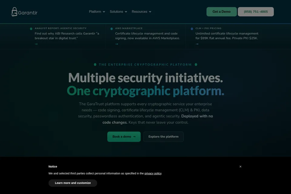 Aperçu de la landing page