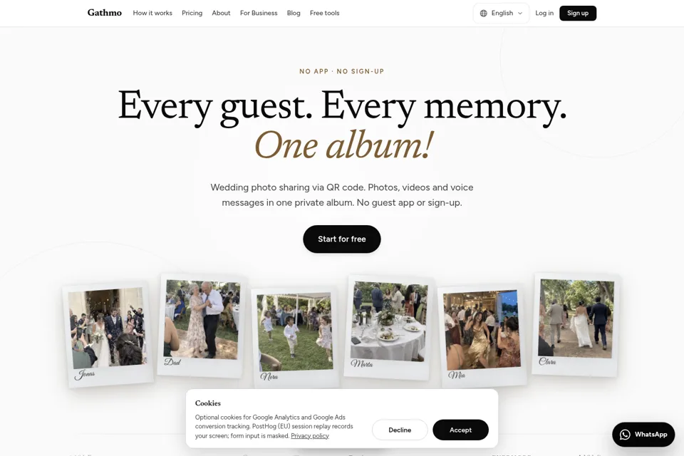 Aperçu de la landing page