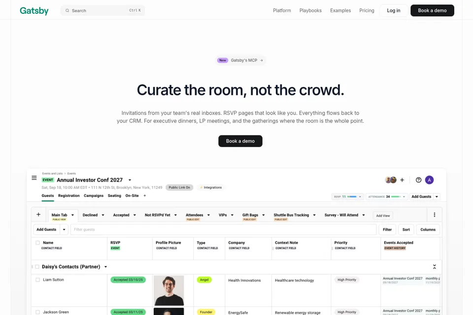 Aperçu de la landing page