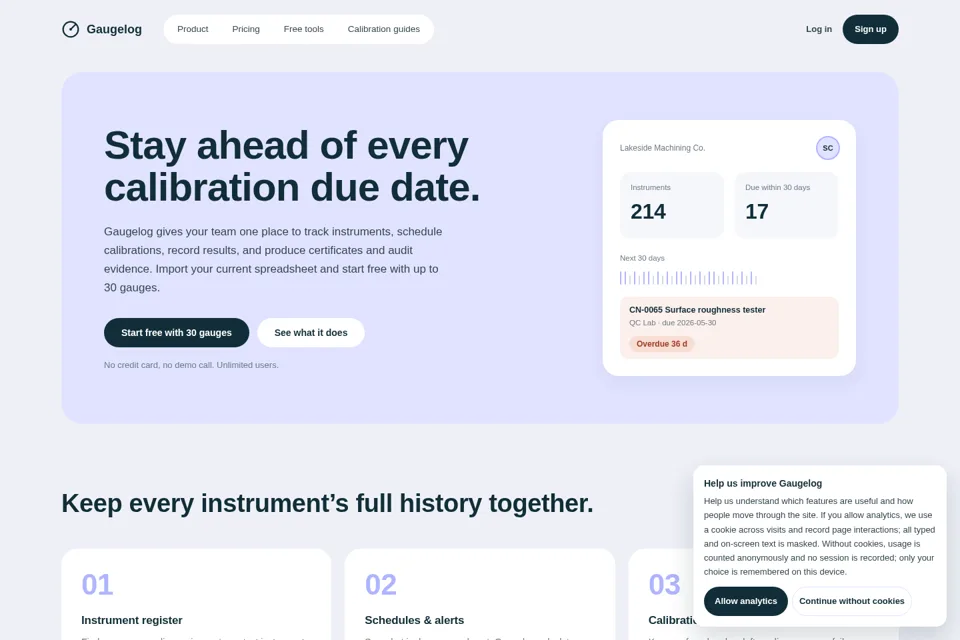 Aperçu de la landing page