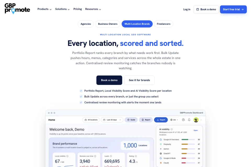 Aperçu de la landing page