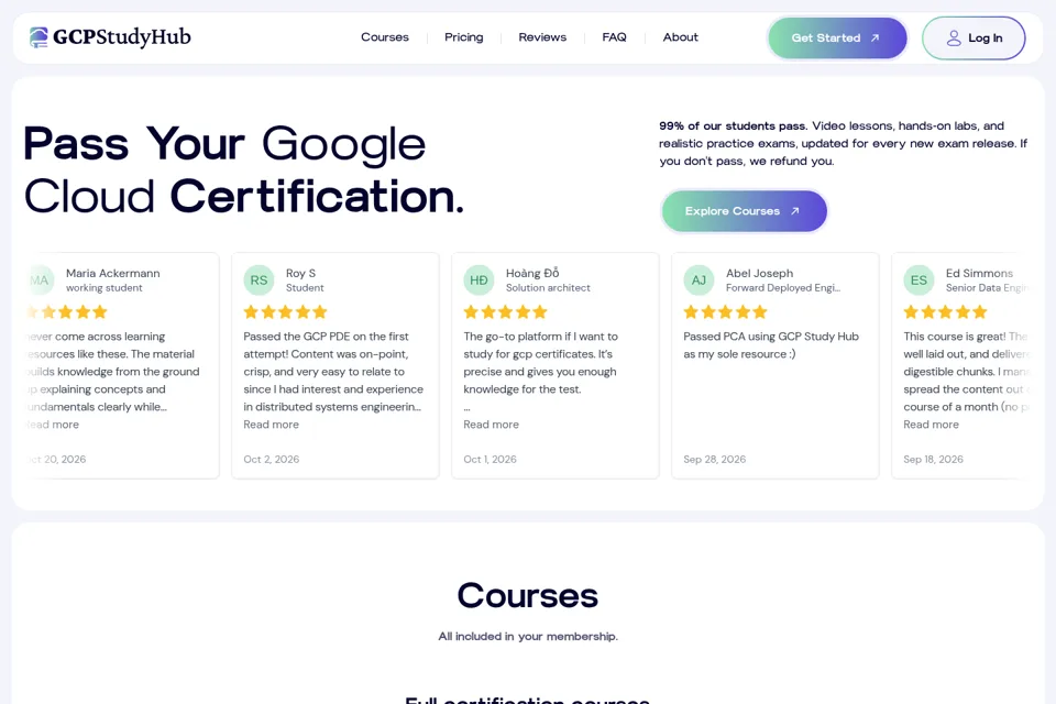 Aperçu de la landing page