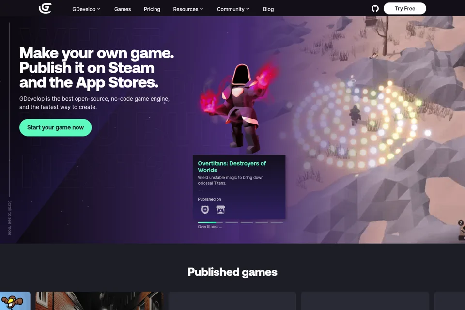 Aperçu de la landing page