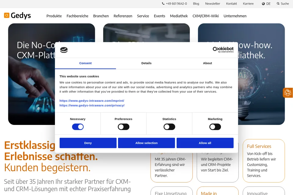 Aperçu de la landing page