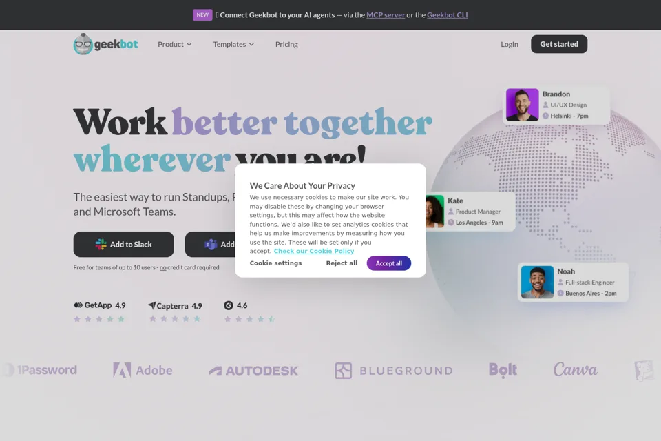 Aperçu de la landing page