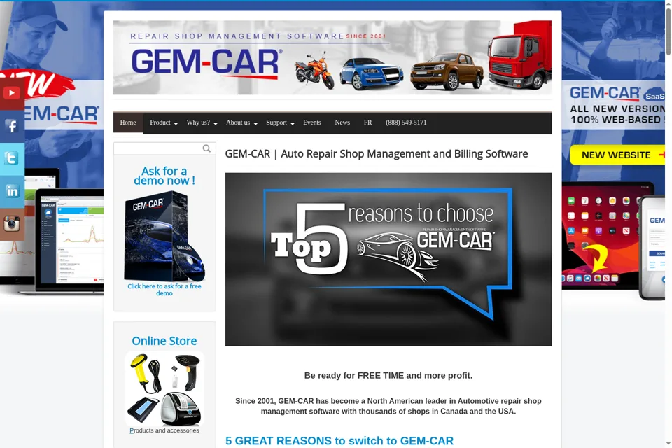 Aperçu de la landing page