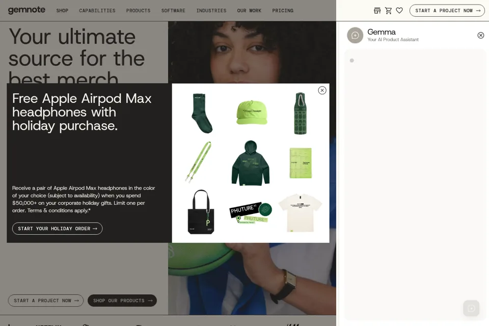 Aperçu de la landing page