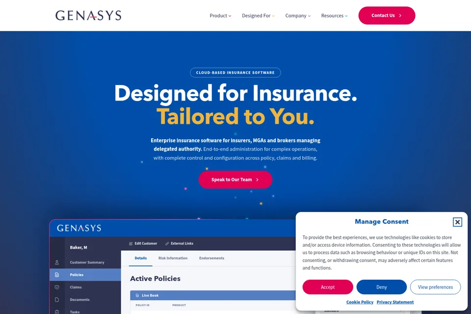Aperçu de la landing page