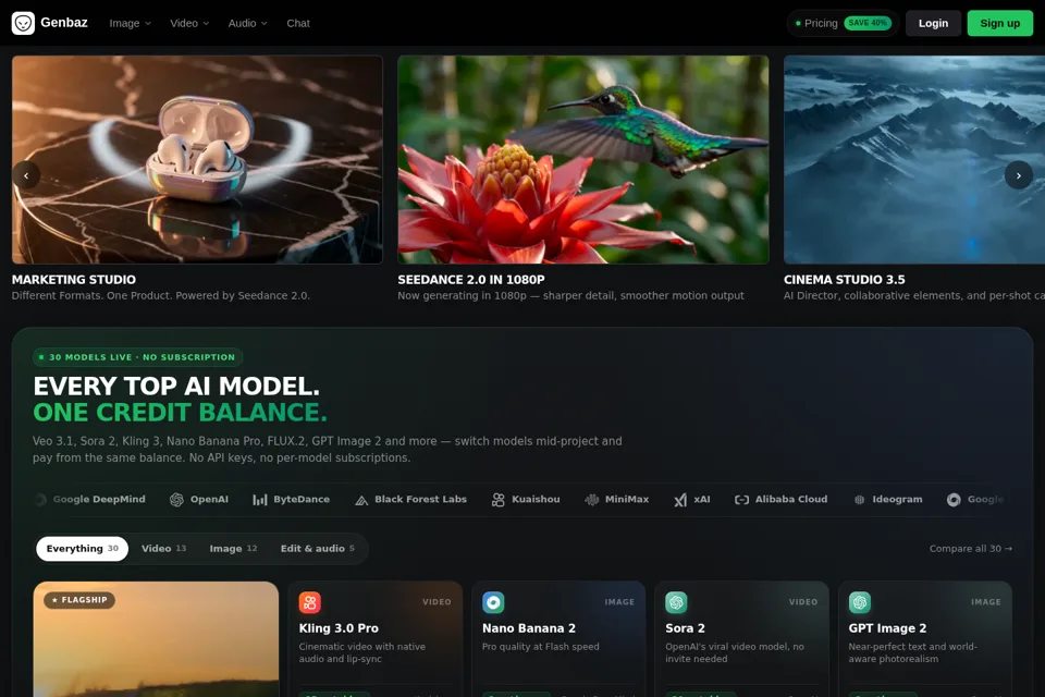 Aperçu de la landing page