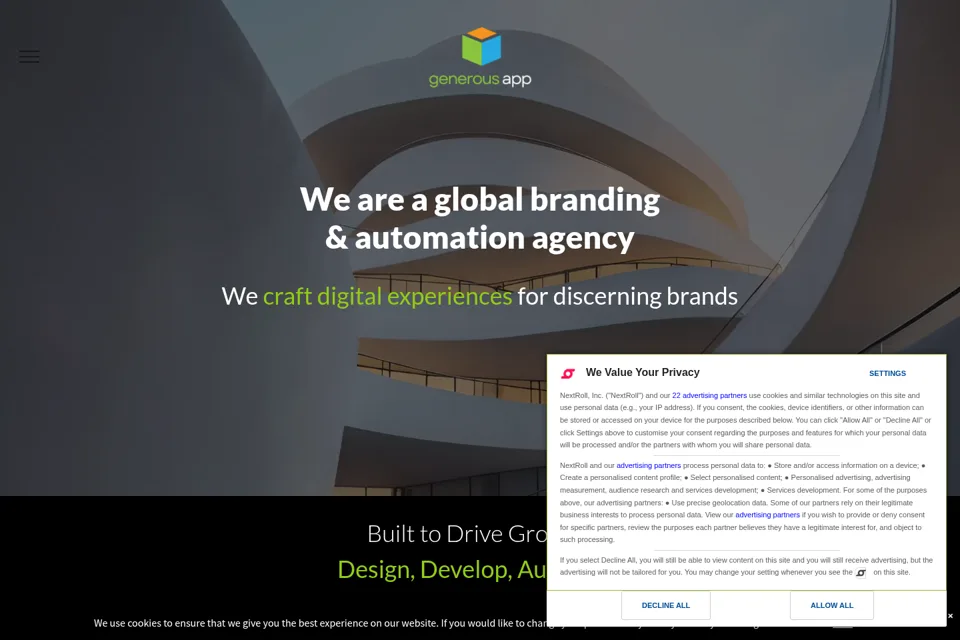 Aperçu de la landing page