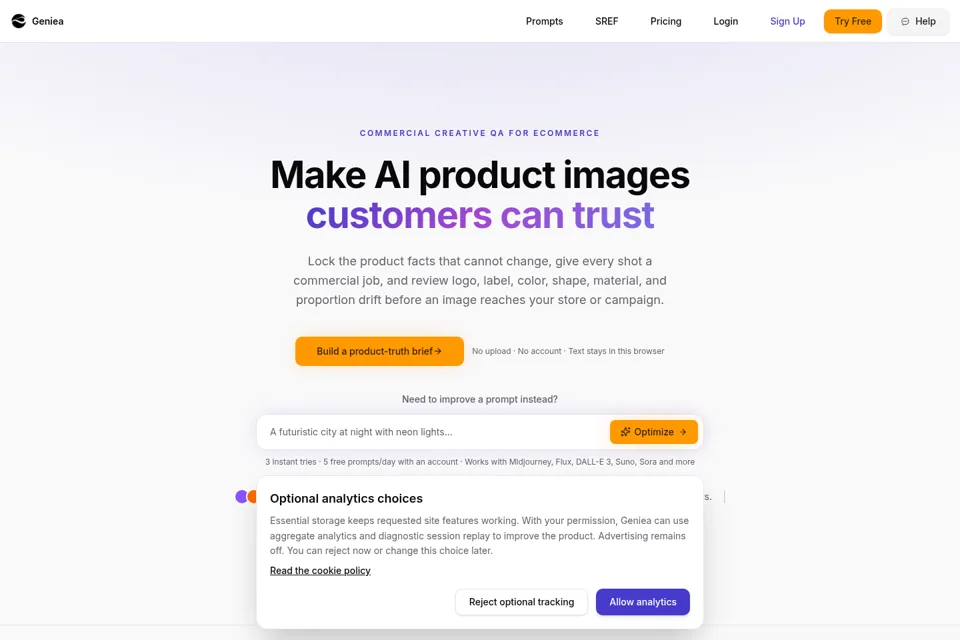 Aperçu de la landing page