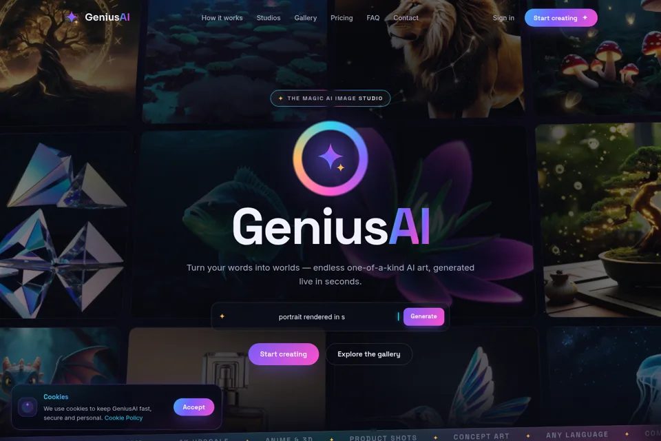 Aperçu de la landing page