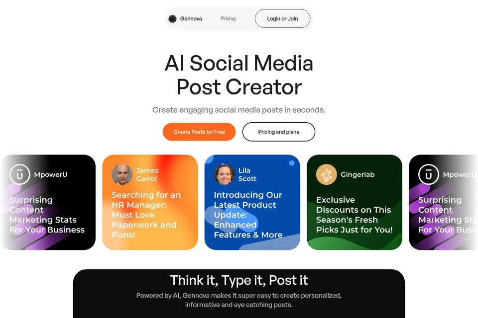 Aperçu de la landing page