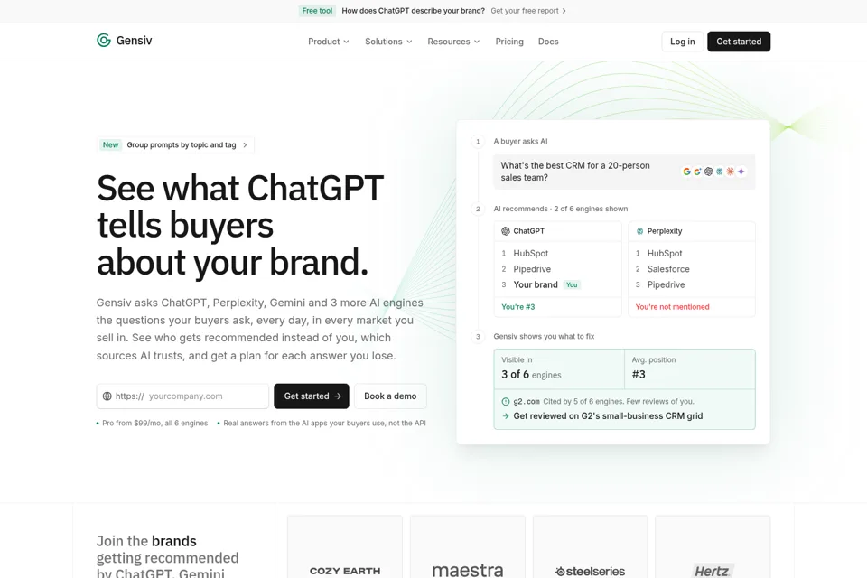 Aperçu de la landing page