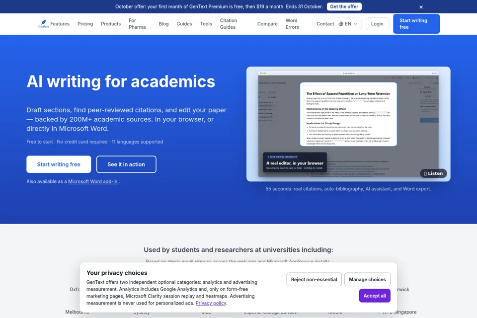 Landing page preview