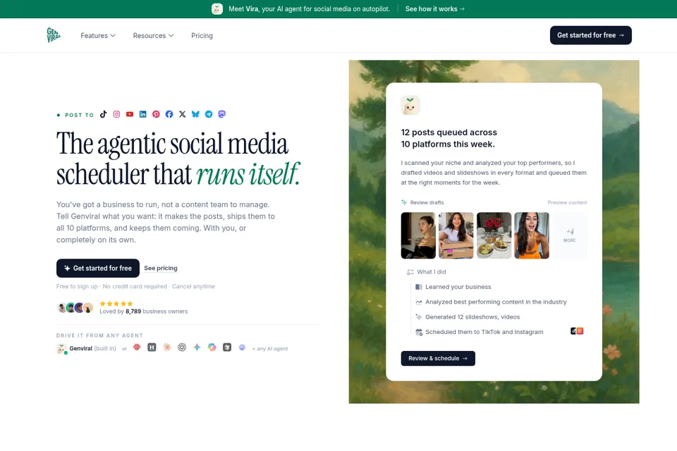 Aperçu de la landing page