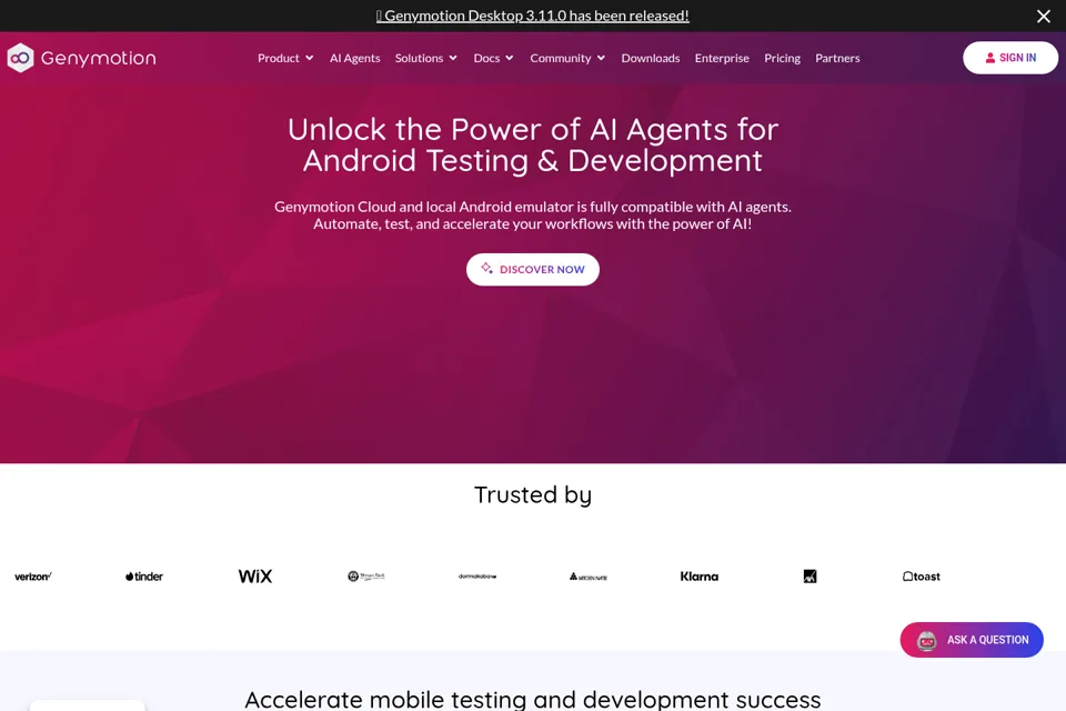 Aperçu de la landing page