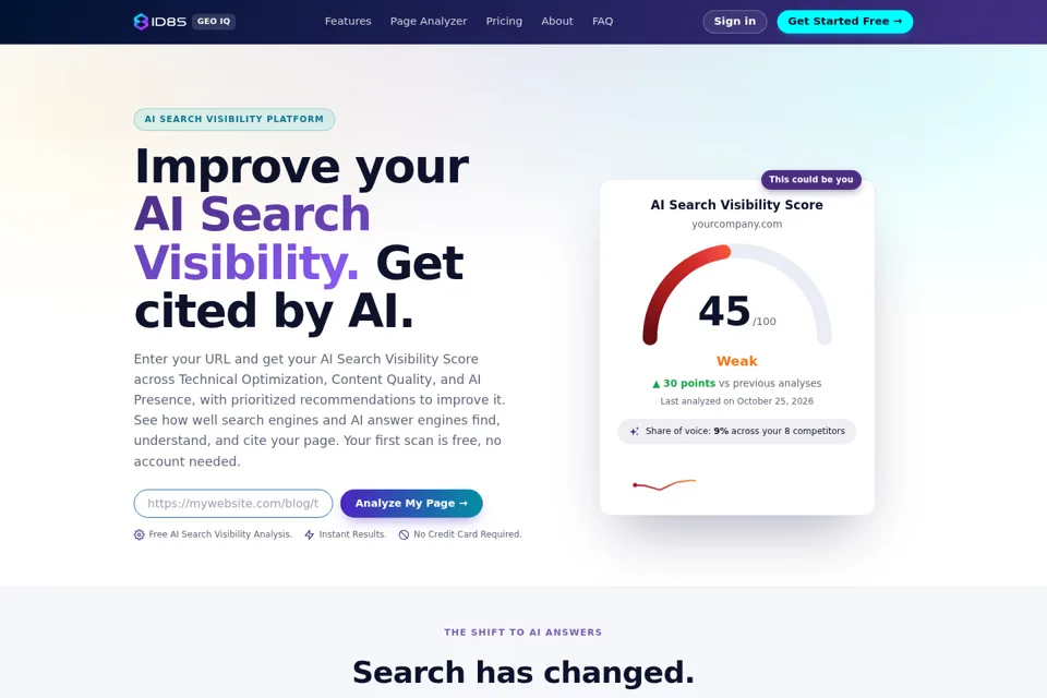 Landing page preview