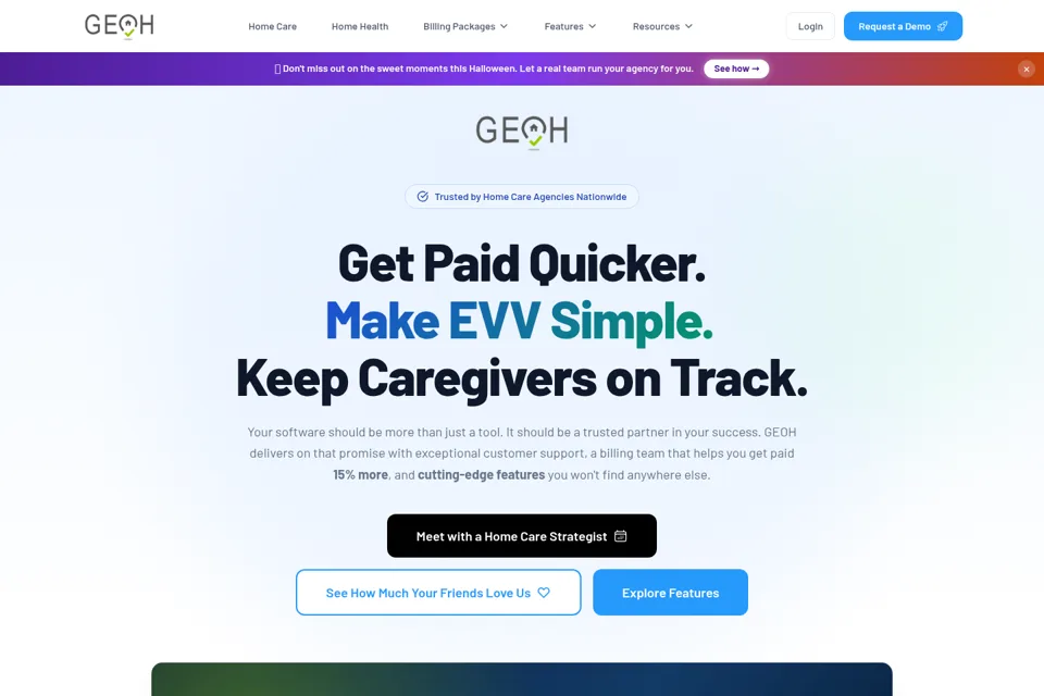 Aperçu de la landing page