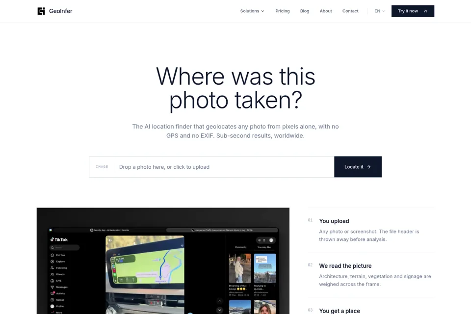 Aperçu de la landing page