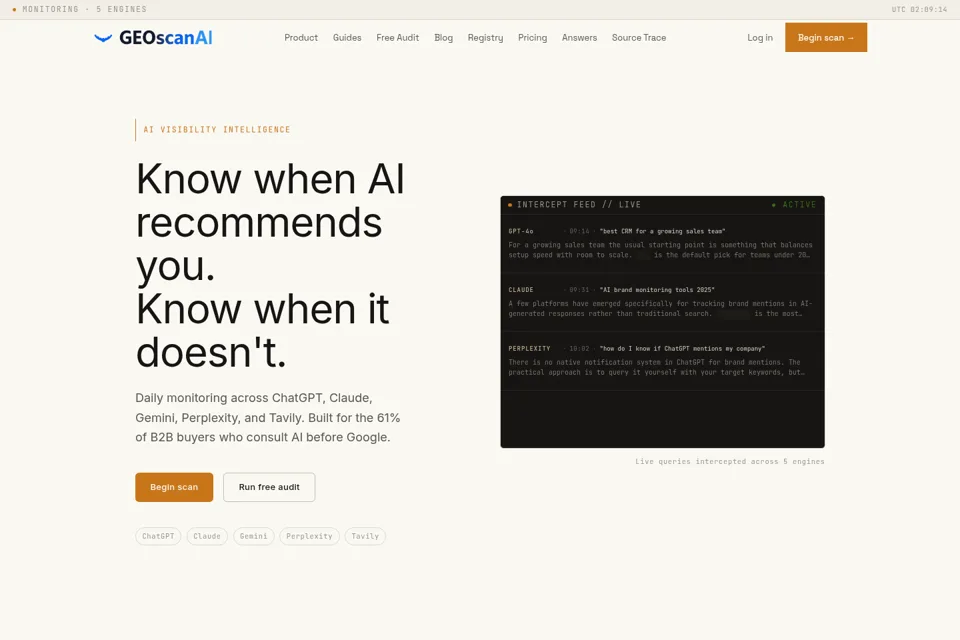 Aperçu de la landing page