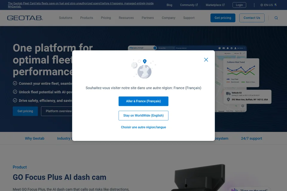 Aperçu de la landing page