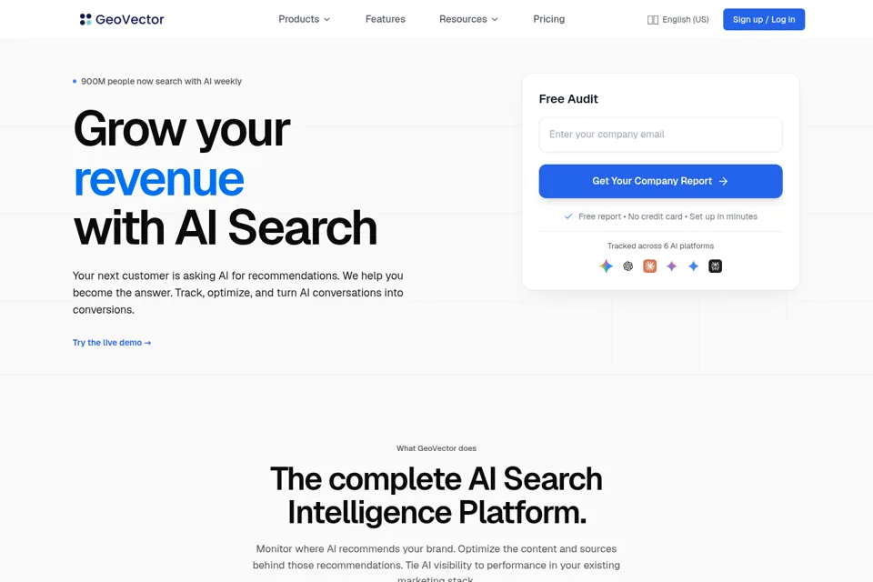 Aperçu de la landing page