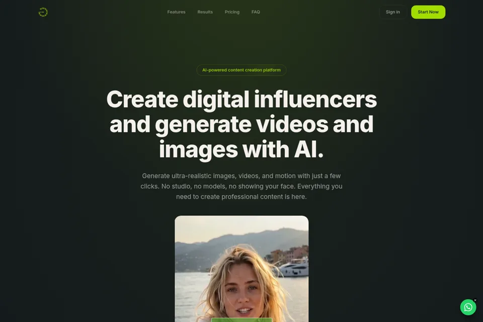 Aperçu de la landing page