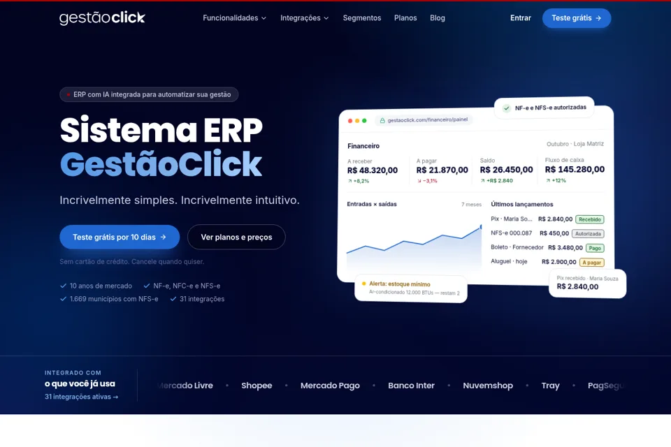 Aperçu de la landing page