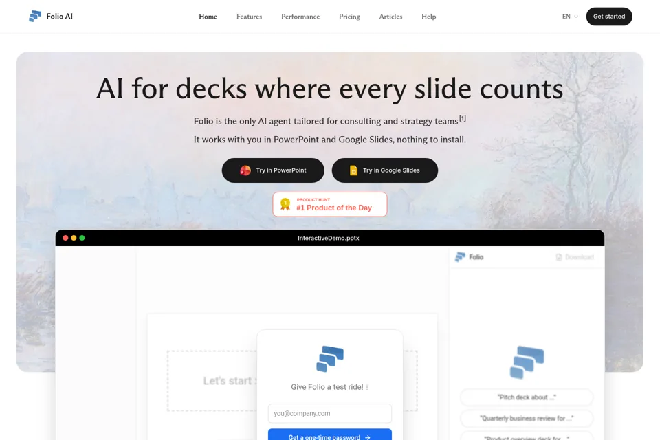 Landing page preview