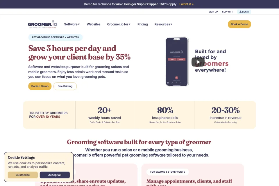 Aperçu de la landing page