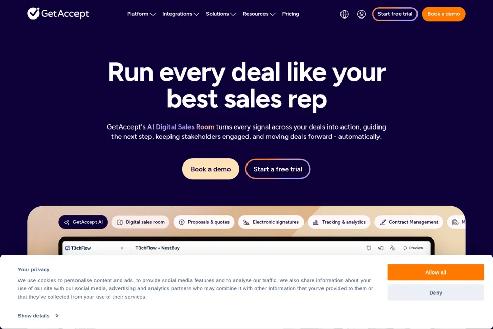 Aperçu de la landing page