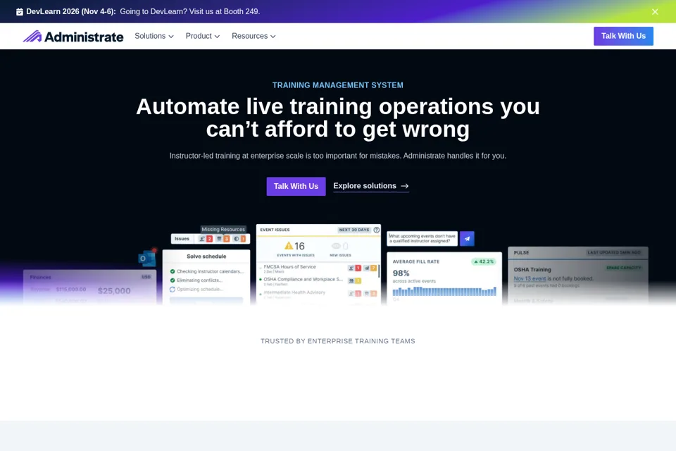 Aperçu de la landing page